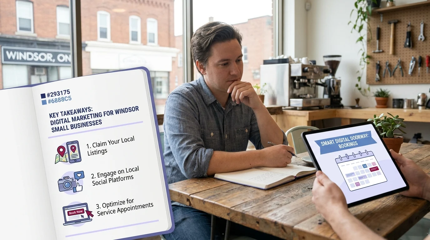 Key Takeaways: Digital Marketing for Windsor Small Businesses, 1. Claim Your Local Listings, 2. Engage on Local Social Platforms, 3. Optimize for Service Appointments